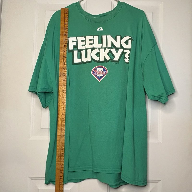Philadelphia Phillies Feeling Lucky? Green Majestic 2XL St Patrick’s Day T-Shirt