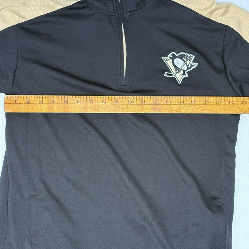 Pittsburgh Penguins Quarter Zip Pullover Small Black Gold NHL Knights Apparel