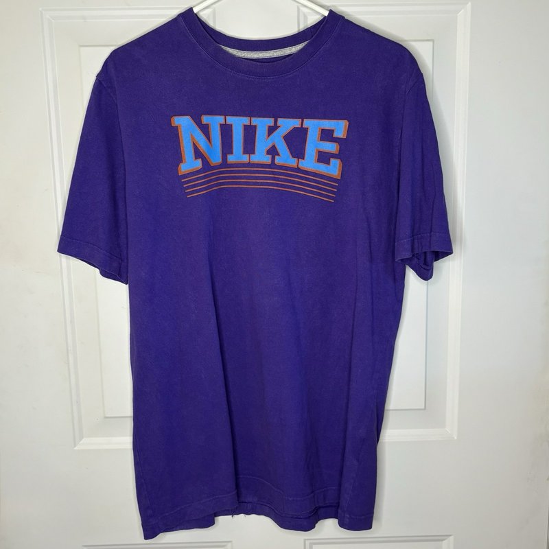 Nike The Athletic Dept Purple T-Shirt Blue Orange Logo Men’s Large Retro 2010s