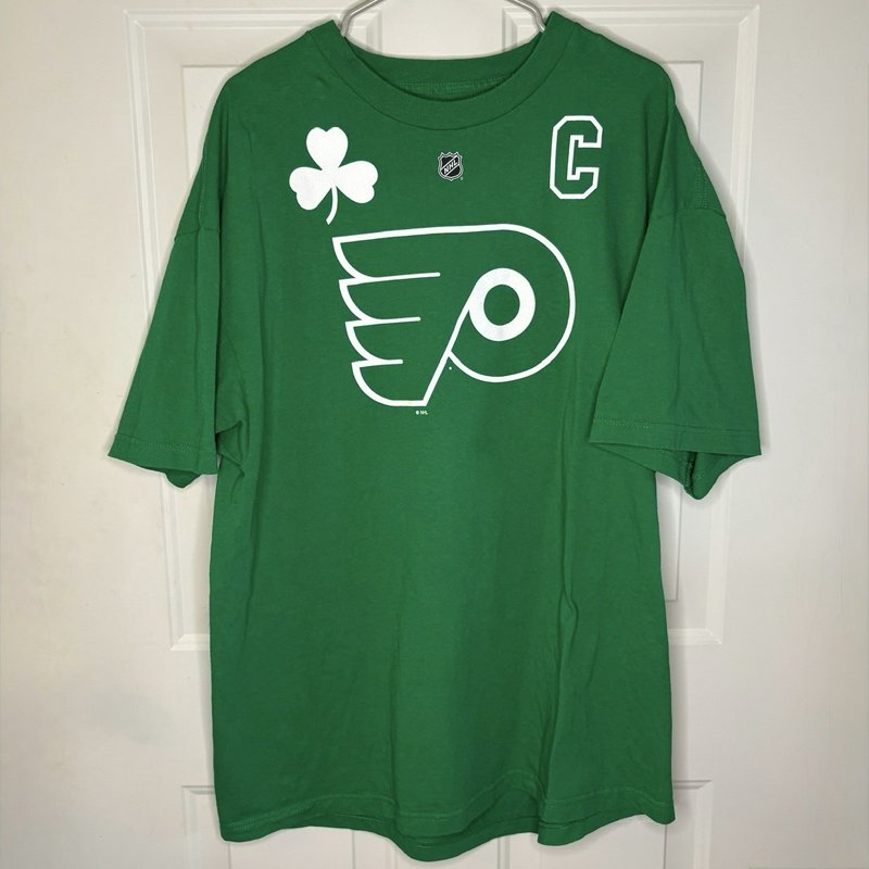 Reebok NHL Philadelphia Flyers Giroux #28 St. Patrick’s Day Green T-Shirt 2XL