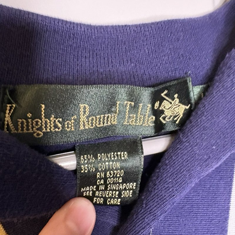 Vintage 90s Knights of Round Table Multicolor Stripe Polo Shirt Size L