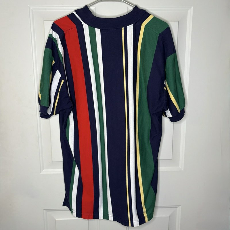 Vintage 90s Knights of Round Table Multicolor Stripe Polo Shirt Size L