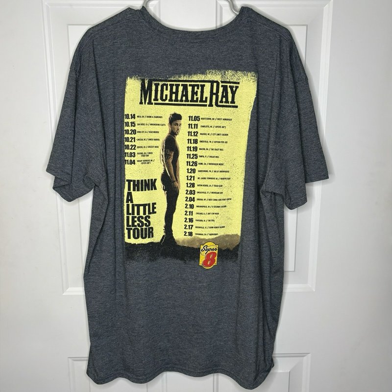 Michael Ray Think a Little Less Tour T-Shirt 2XL Gray Country Music Graphic