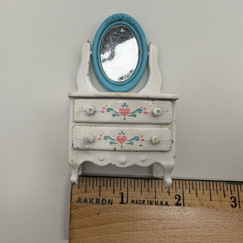 Vintage Mattel The Littles Metal Dollhouse Furniture Lot Sofa Dresser Armoire HK