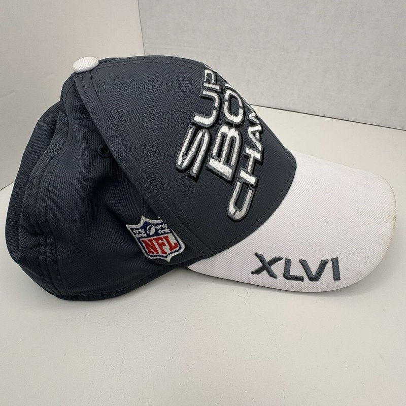 NY Giants Super Bowl XLVI Champions Hat Reebok On Field FITMAX 70 OSFA Navy