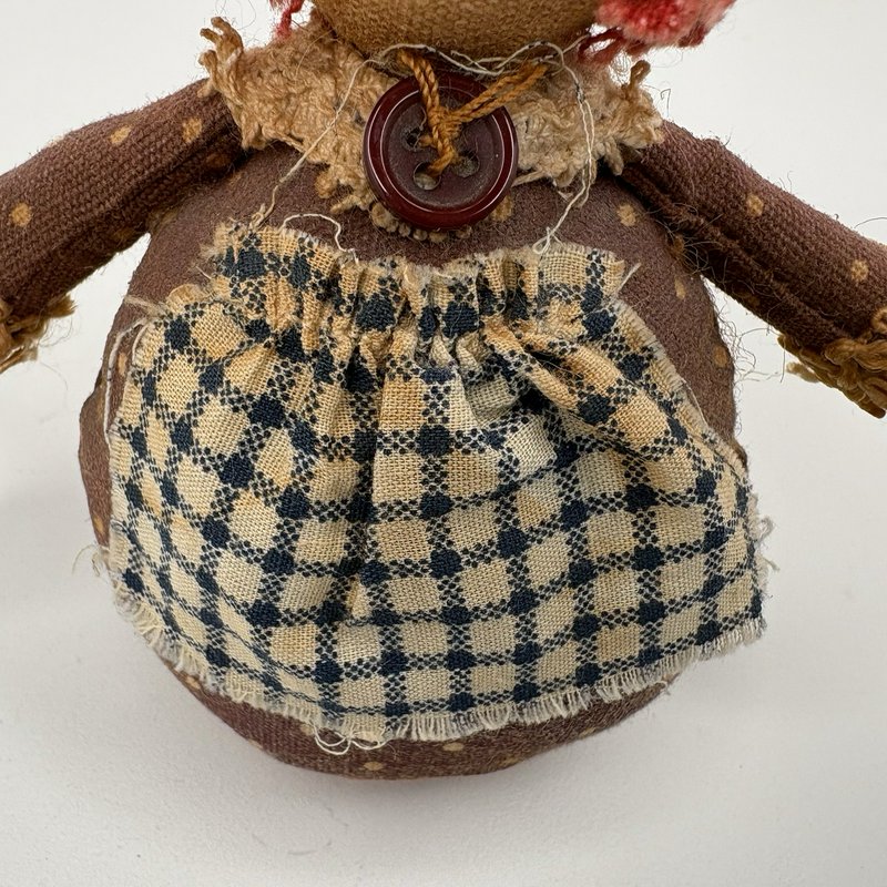 Primitive Mini Rag Doll 5” Weighted Bottom Shelf Sitter Country Rustic Decor