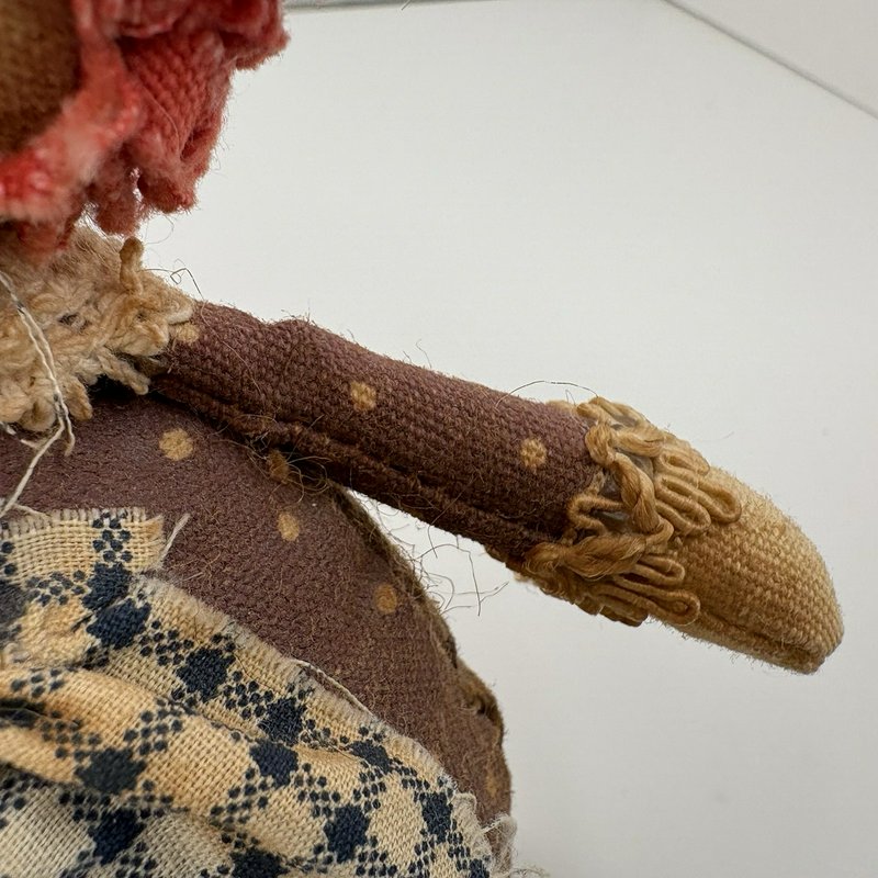 Primitive Mini Rag Doll 5” Weighted Bottom Shelf Sitter Country Rustic Decor