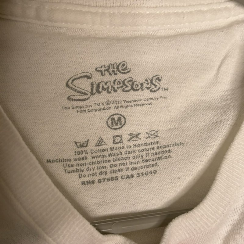 The Simpsons Family Couch Scene T-Shirt White Graphic Tee 2012 Size M