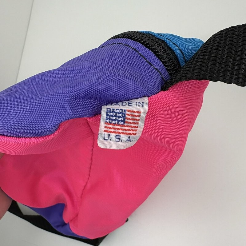 Vintage The North Face USA Waist Pack Fanny Pack Colorblock Pink Blue Purple 90s