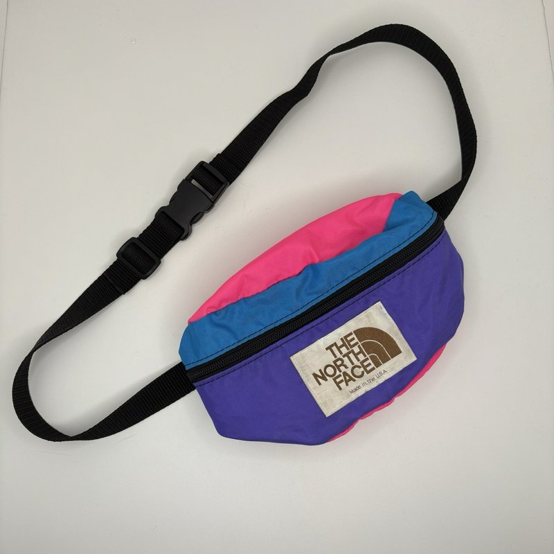 Vintage The North Face USA Waist Pack Fanny Pack Colorblock Pink Blue Purple 90s