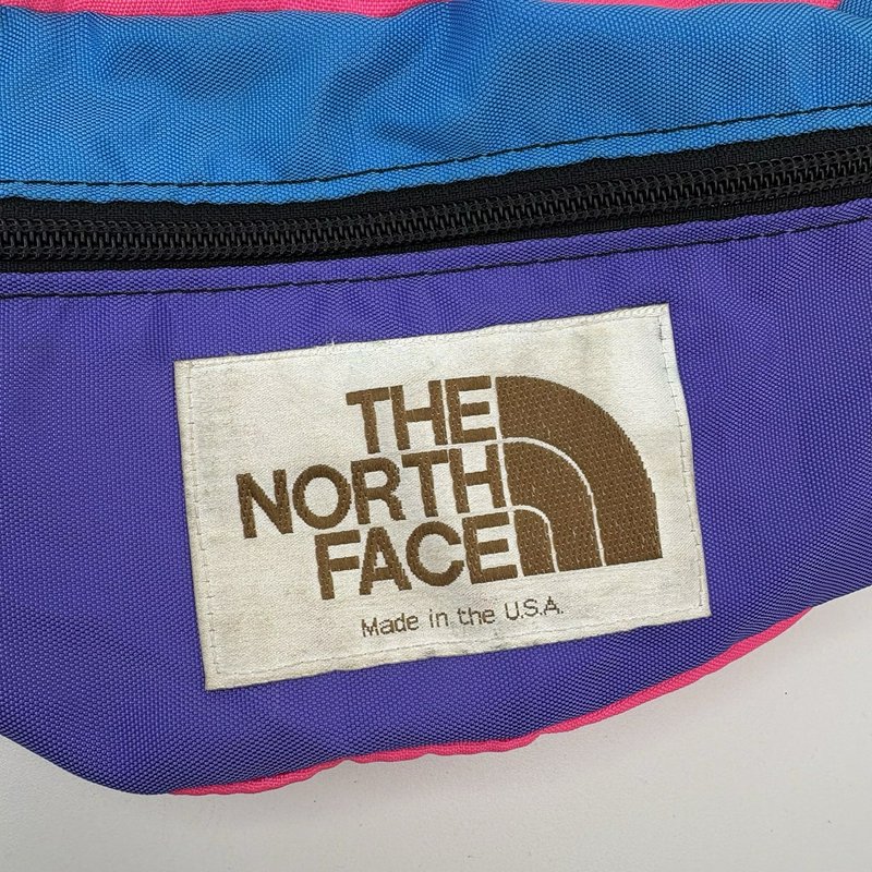 Vintage The North Face USA Waist Pack Fanny Pack Colorblock Pink Blue Purple 90s