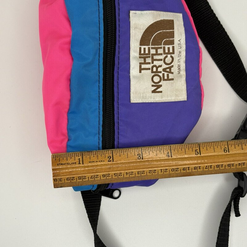 Vintage The North Face USA Waist Pack Fanny Pack Colorblock Pink Blue Purple 90s