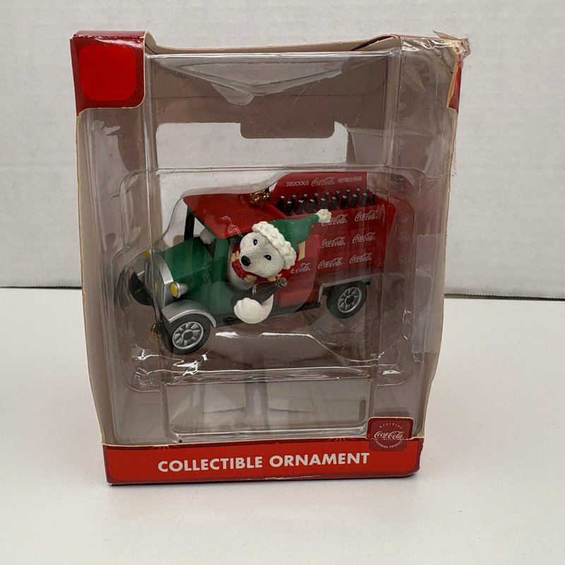 Coca-Cola Town Square Hanging Village Ornaments Lot of 4 w/ Truck 1991