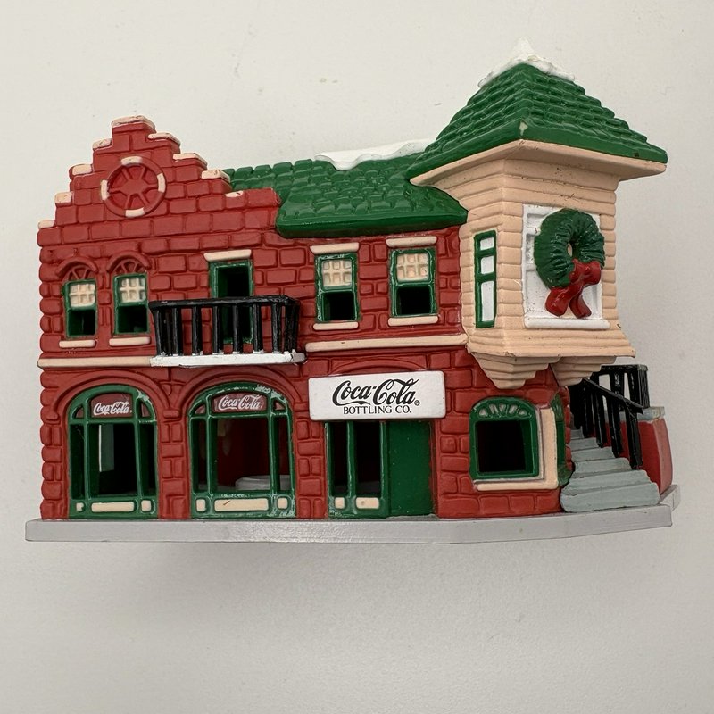 Coca-Cola Town Square Hanging Village Ornaments Lot of 4 w/ Truck 1991