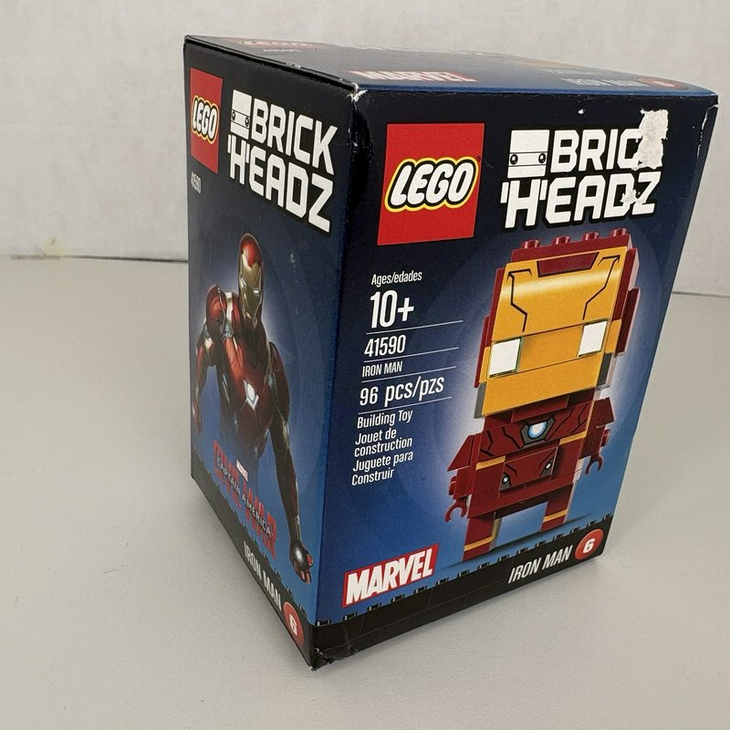 LEGO BrickHeadz Iron Man 41590 Marvel Civil War Set 6 Sealed Box Wear