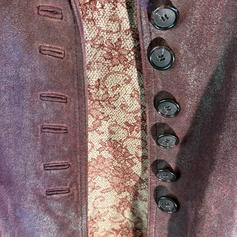 GUESS Women’s Burgundy Suede Leather Blazer Jacket Size M Vintage Y2K Western