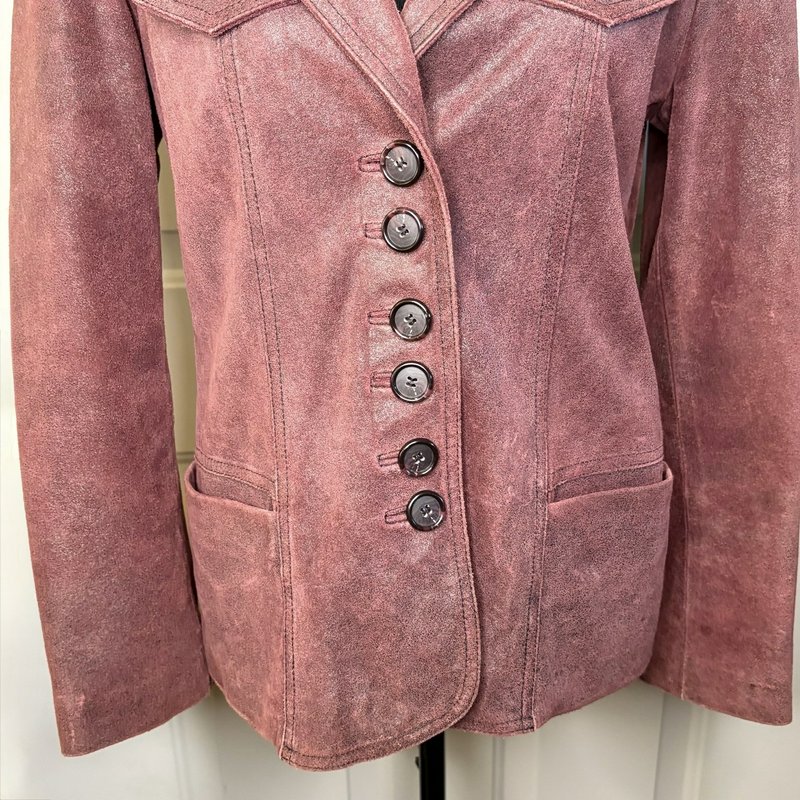 GUESS Women’s Burgundy Suede Leather Blazer Jacket Size M Vintage Y2K Western