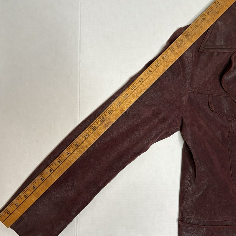 GUESS Women’s Burgundy Suede Leather Blazer Jacket Size M Vintage Y2K Western