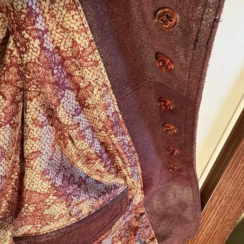 GUESS Women’s Burgundy Suede Leather Blazer Jacket Size M Vintage Y2K Western