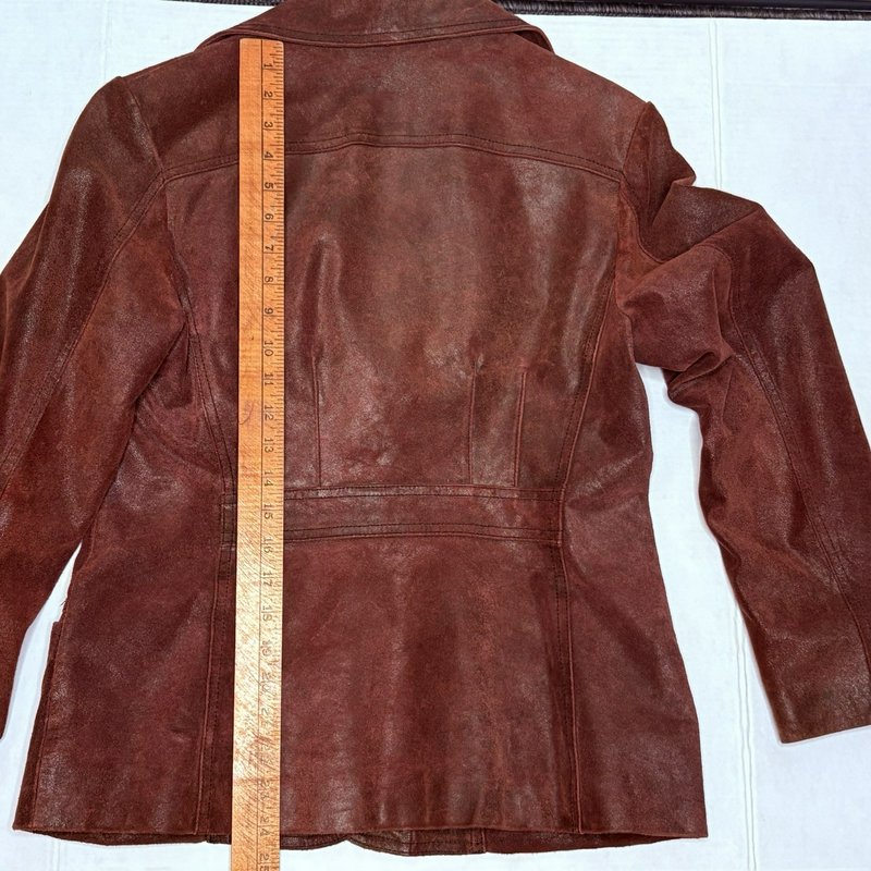 GUESS Women’s Burgundy Suede Leather Blazer Jacket Size M Vintage Y2K Western