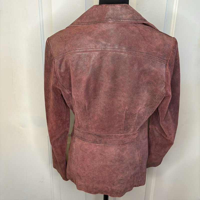 GUESS Women’s Burgundy Suede Leather Blazer Jacket Size M Vintage Y2K Western
