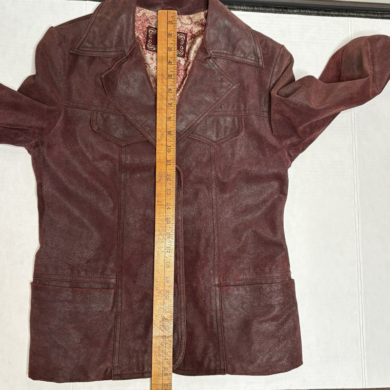 GUESS Women’s Burgundy Suede Leather Blazer Jacket Size M Vintage Y2K Western