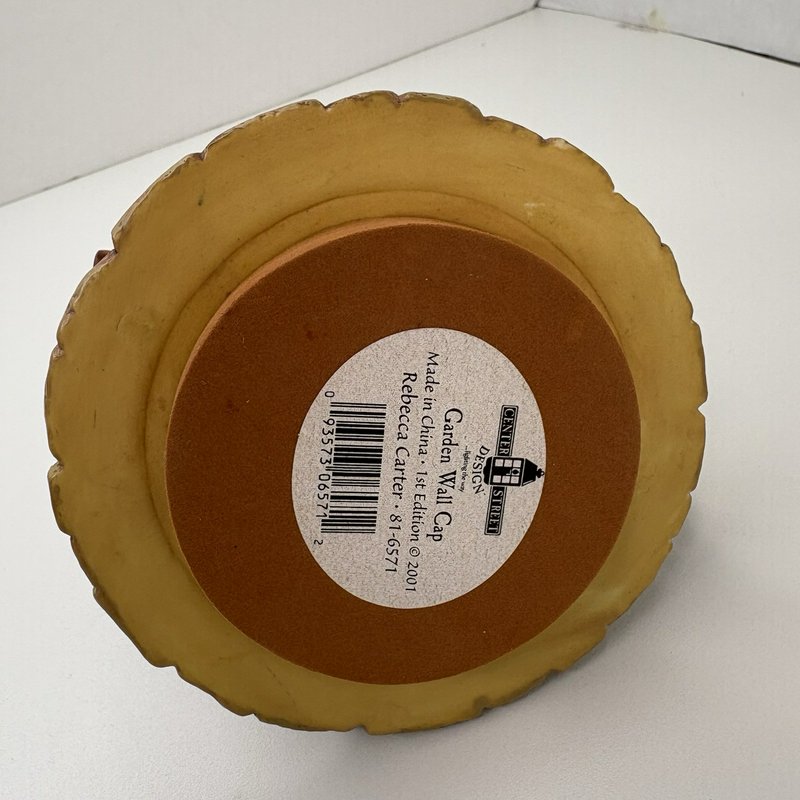 Rebecca Carter Garden Wall Cap Candle Jar Lid Topper 81-6571 2001 Fits 3”