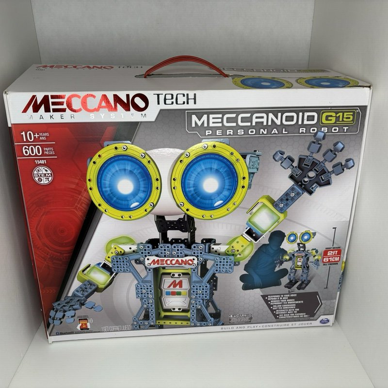 Meccano Tech Meccanoid G15 Personal Robot 2ft STEM 600pcs Tested w/ Box