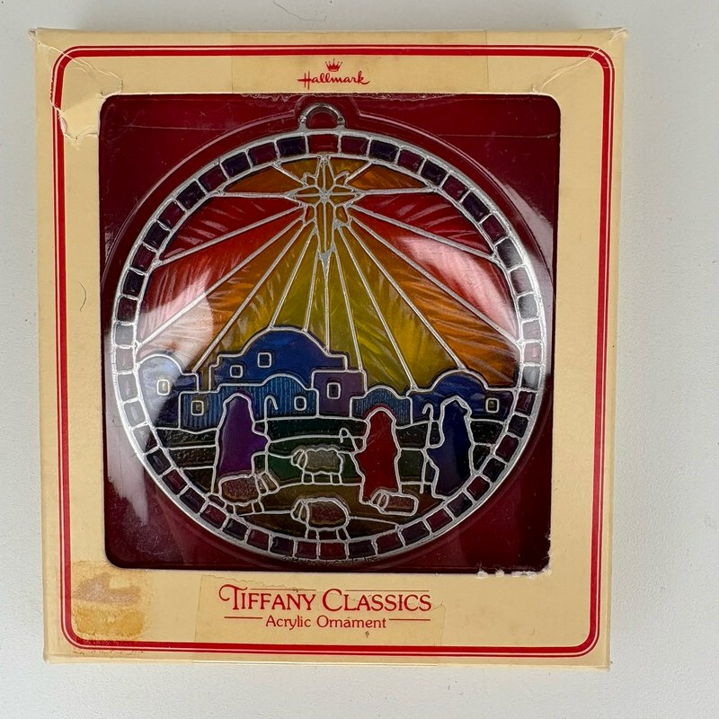 1979 Hallmark Tiffany Classics Star Over Bethlehem Acrylic Ornament Box