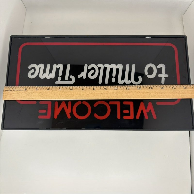 Vintage 1984 "Welcome to Miller Time" Backlit Beer Bar Sign Working