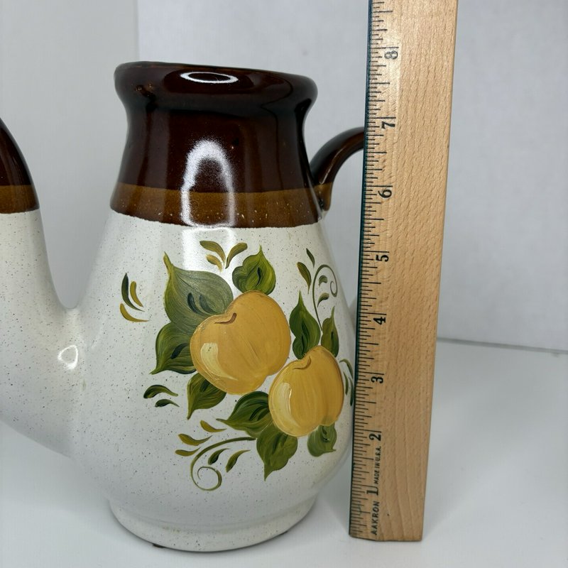 Handpainted Becky Richard Old Bedford Village Fruit Coffee Pot Pitcher