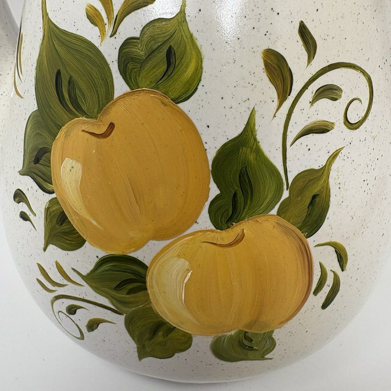 Handpainted Becky Richard Old Bedford Village Fruit Coffee Pot Pitcher