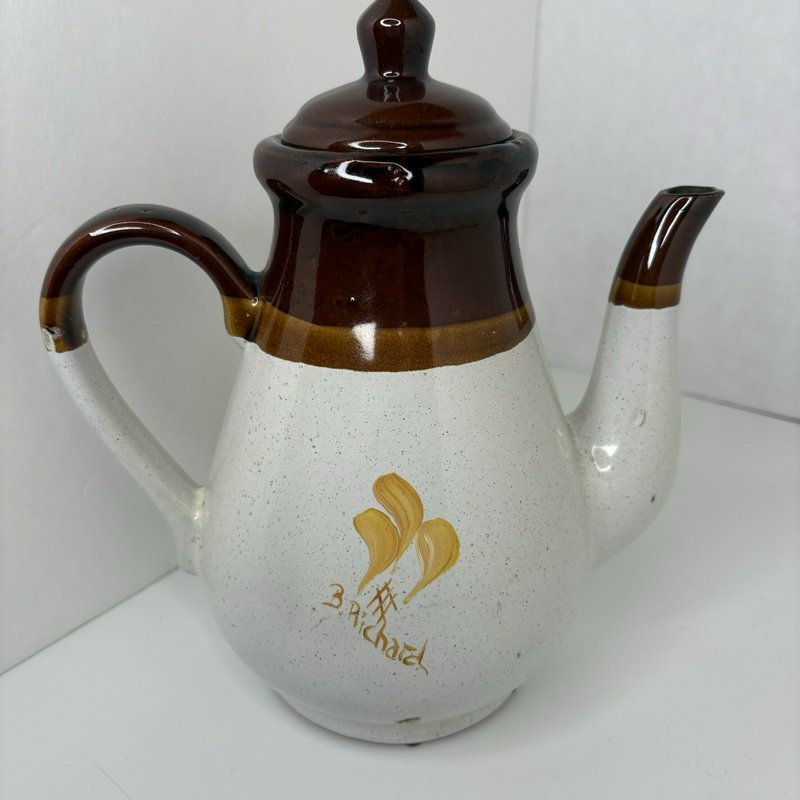 Handpainted Becky Richard Old Bedford Village Fruit Coffee Pot Pitcher