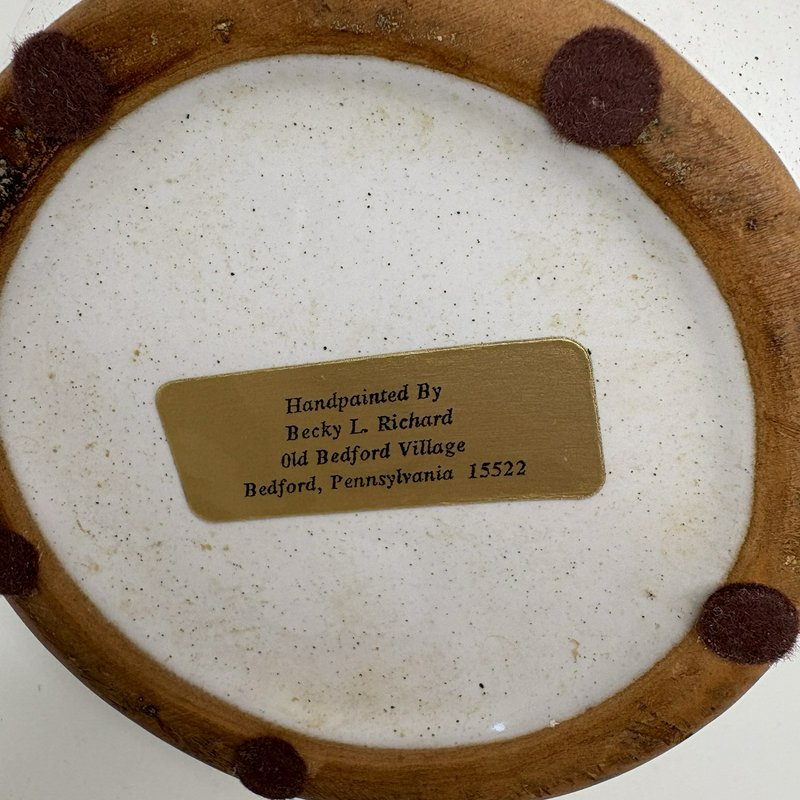 Handpainted Becky Richard Old Bedford Village Fruit Coffee Pot Pitcher