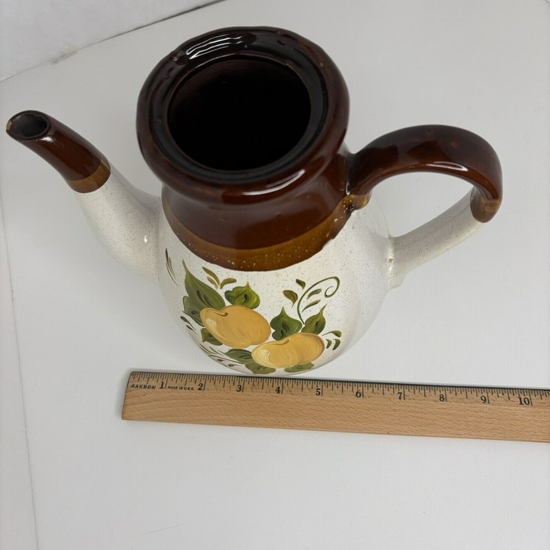 Handpainted Becky Richard Old Bedford Village Fruit Coffee Pot Pitcher