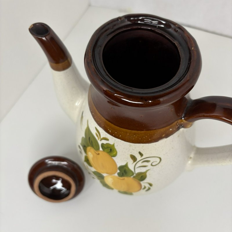 Handpainted Becky Richard Old Bedford Village Fruit Coffee Pot Pitcher