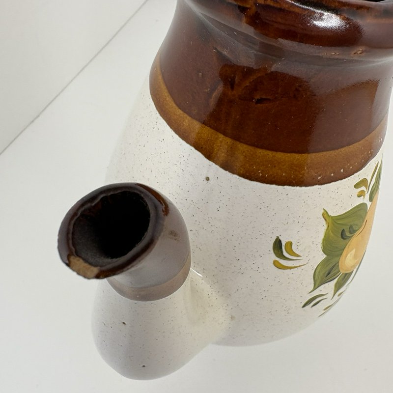 Handpainted Becky Richard Old Bedford Village Fruit Coffee Pot Pitcher