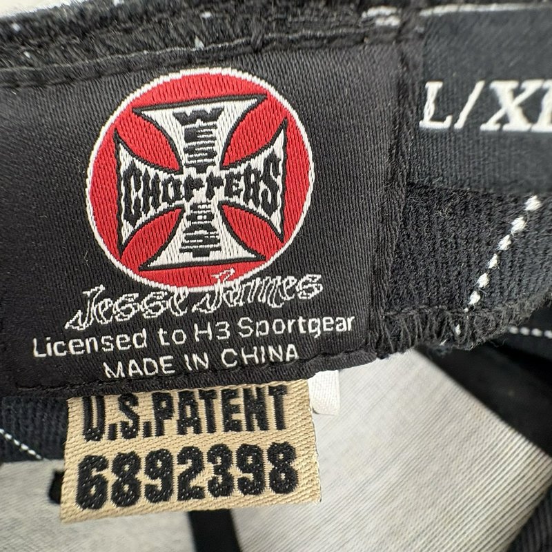 West Coast Choppers Strong Beach Pinstripe Hat Black L/XL Jesse James NWT