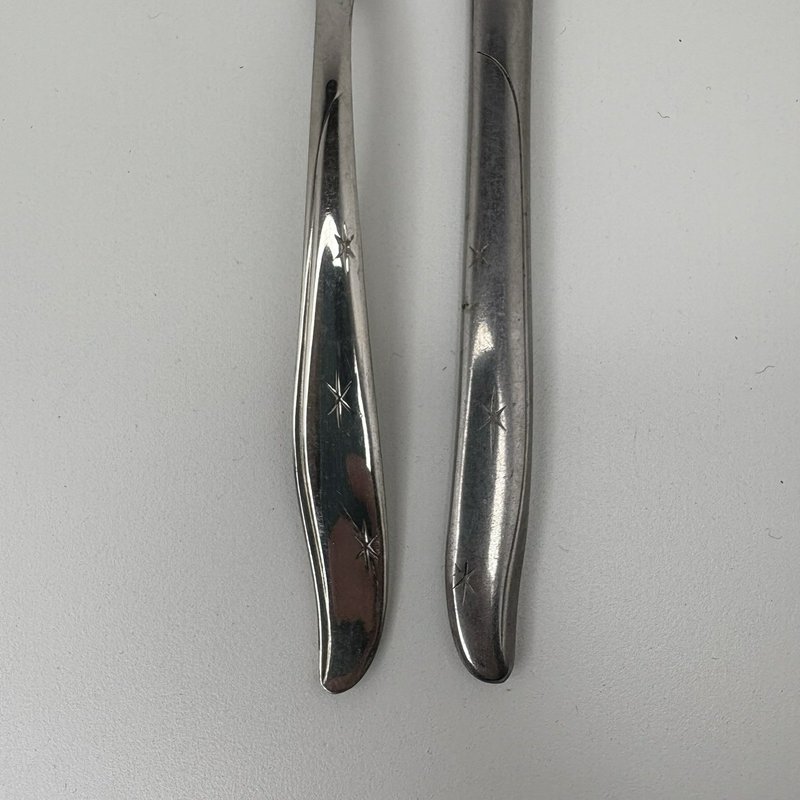 Mar-Crest Atomic Star Stainless Steel Flatware 5-Pc Place Setting USA Vintage