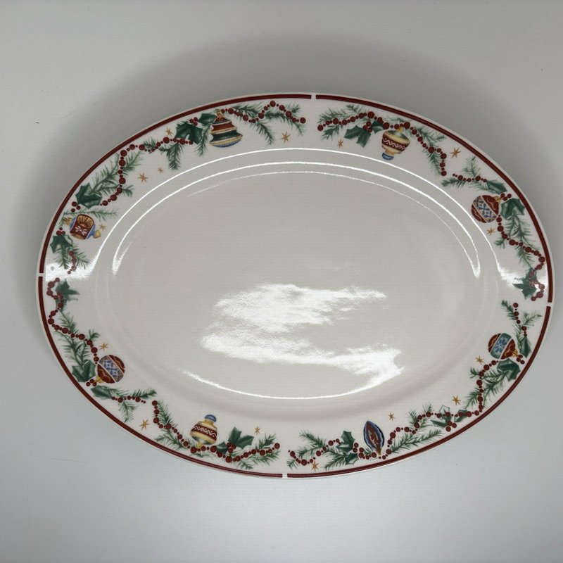 Farberware Holiday Treats 14” Oval Platter 2125 Christmas Ornaments NIB 2007