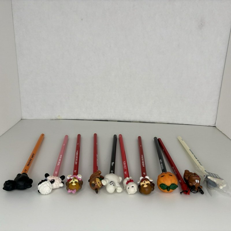 Russ Lot of 10 Vintage Pencil Toppers Holiday Animals Cat Dog Ghost Pumpkin