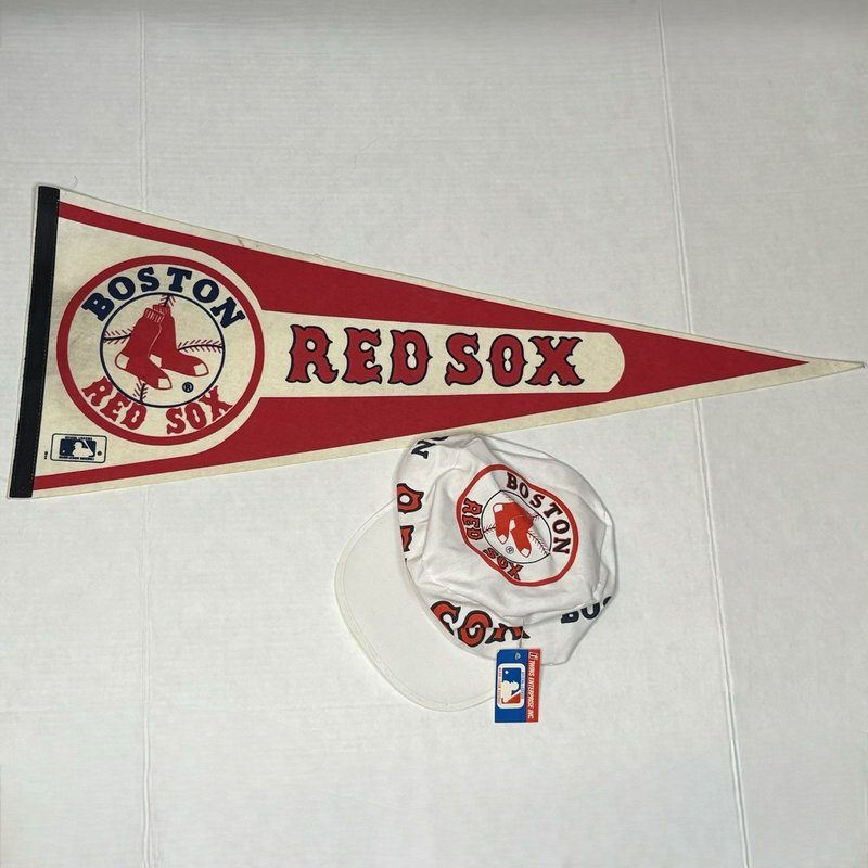 Boston Red Sox Vintage Pennant & Twins Enterprise Painter Hat NOS MLB