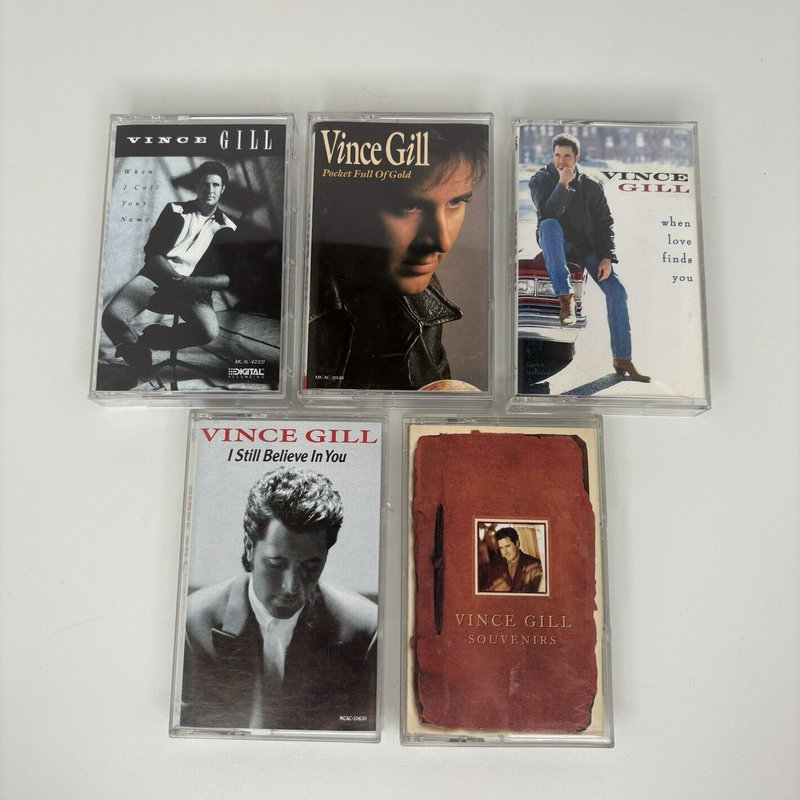 Vince Gill Cassette Tape Lot of 5 Albums MCA Country Music Collection Tested