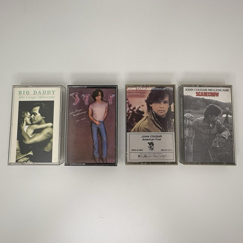 John Cougar Mellencamp Cassette Lot Big Daddy/Scarecrow/Uh-Huh/American Fool