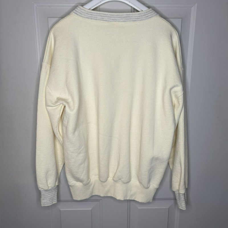 Vintage Velva Sheen Indy 500 Sweatshirt XL Made USA Cream Crewneck Racing 80s