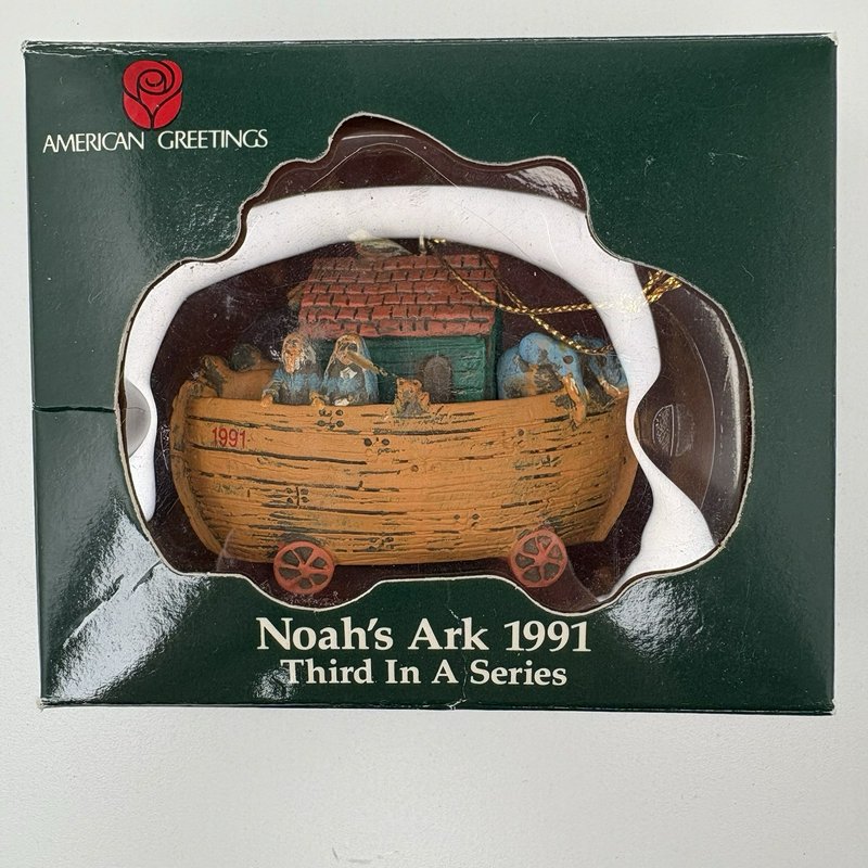 American Greetings Noah’s Ark Ornament 1991 Third in Series w/ Box Vintage