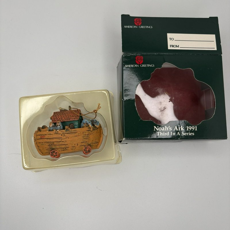 American Greetings Noah’s Ark Ornament 1991 Third in Series w/ Box Vintage