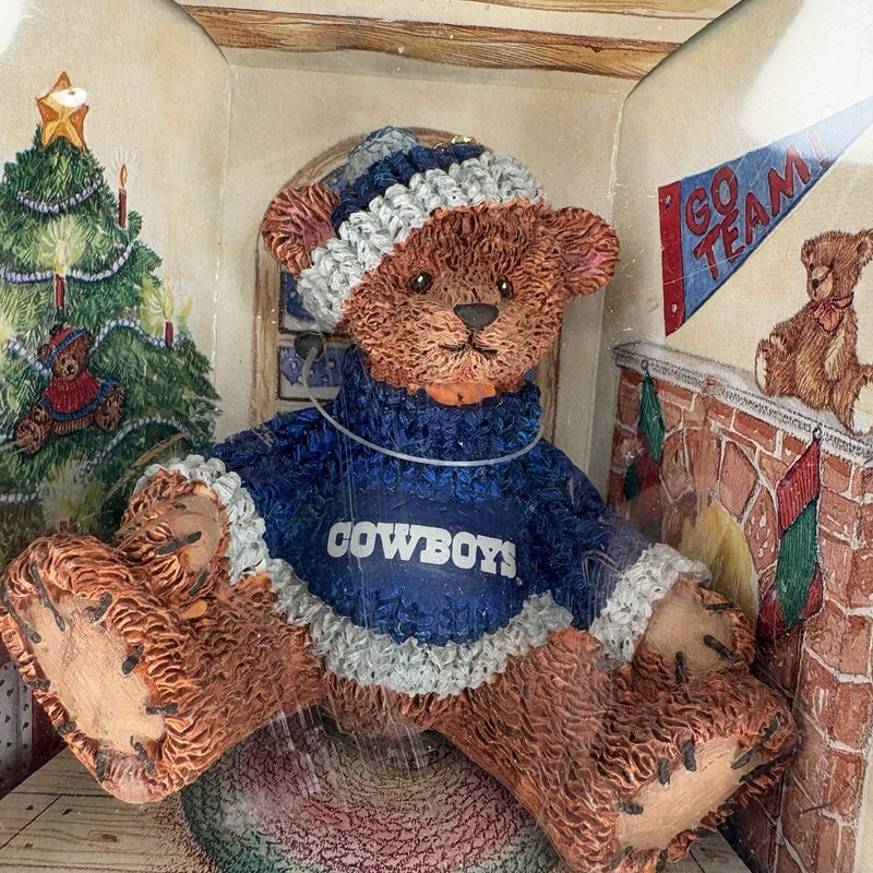 Russ Bears From the Past Dallas Cowboys Ornament 1994 NFL Boxed ~3” Vintage