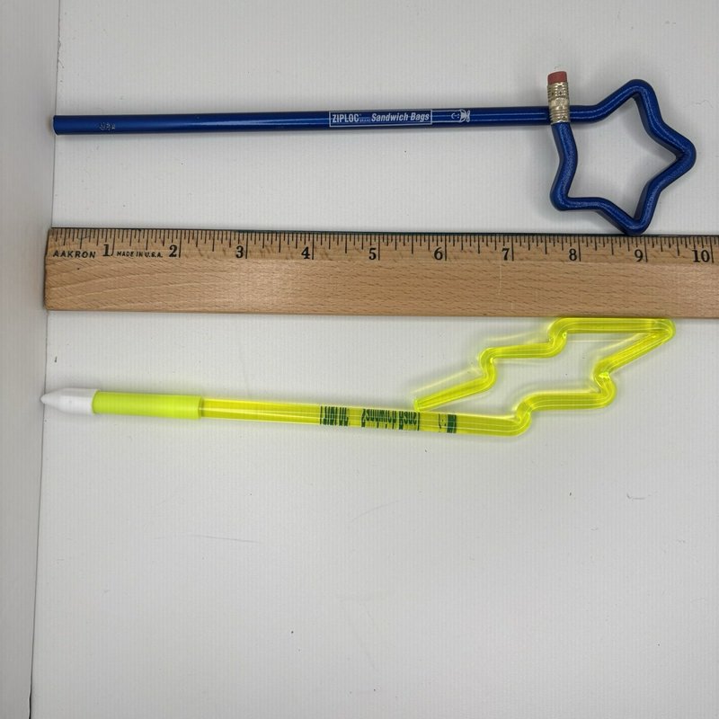 Ziploc Lightning Pen & Star Pencil Set Vintage Promo Advertising Collectible
