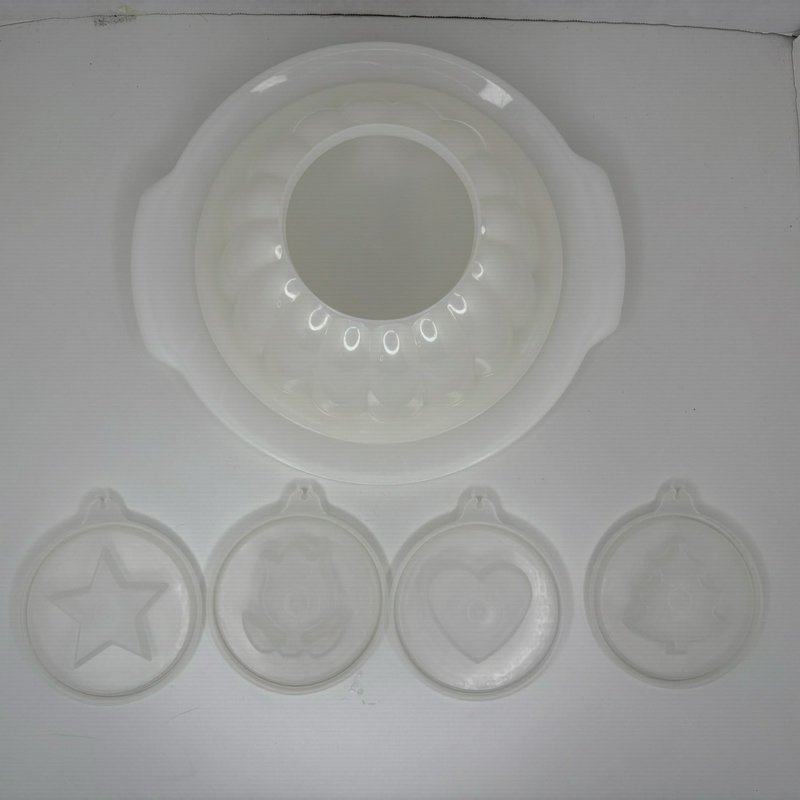 Vintage Tupperware Pitcher Condiment Set w/ spoons Jello Mold w/ inserts